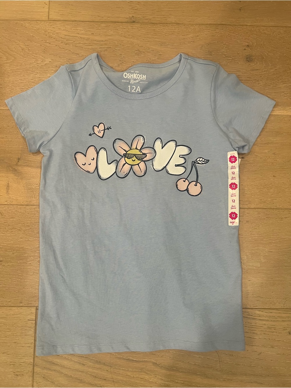 OshKosh B'gosh Light Blue 'LOVE' Floral Graphic Tee